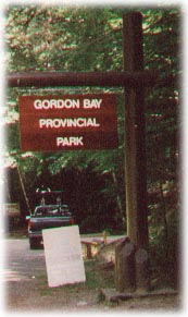 Gordon Bay Provincial Park Sign